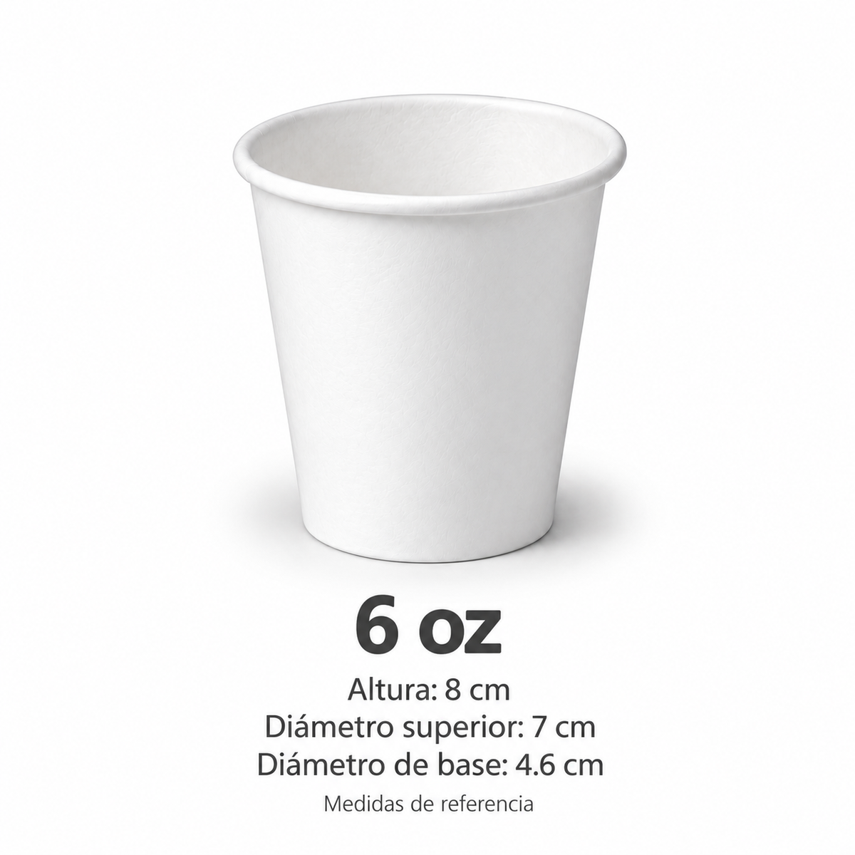 Vaso de Papel Encerado Blanco 6 oz