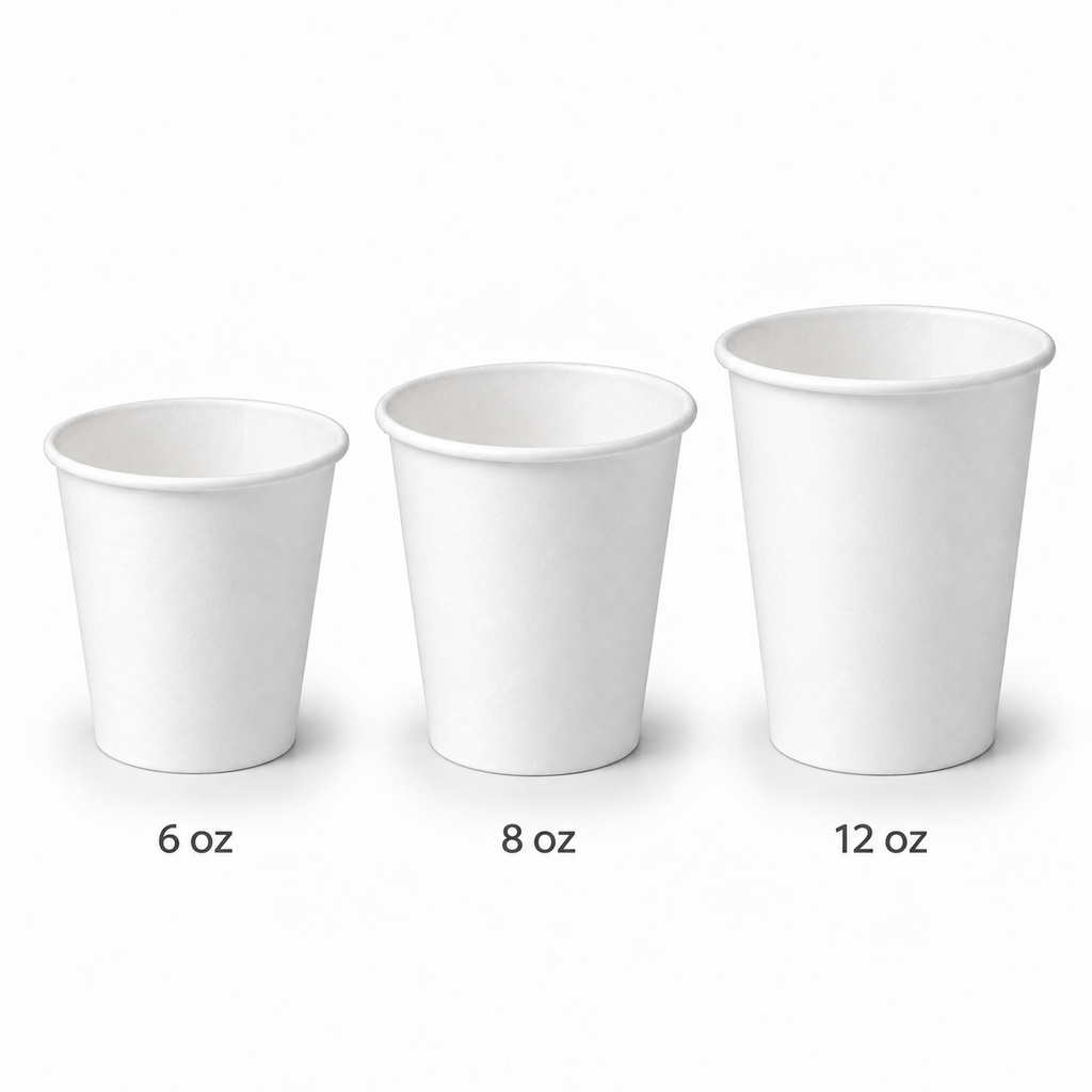 Vaso de Papel Encerado Blanco 8 oz